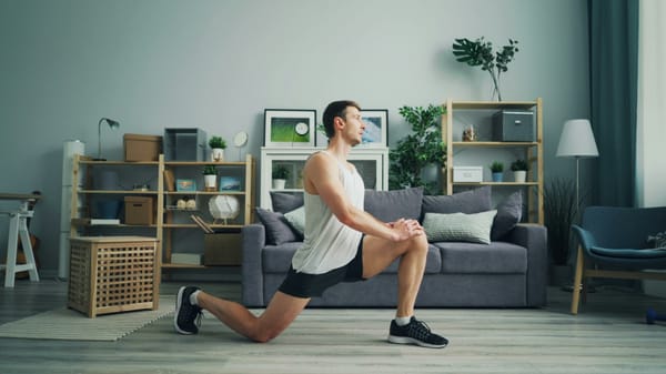 Image of man doing stretching exercise