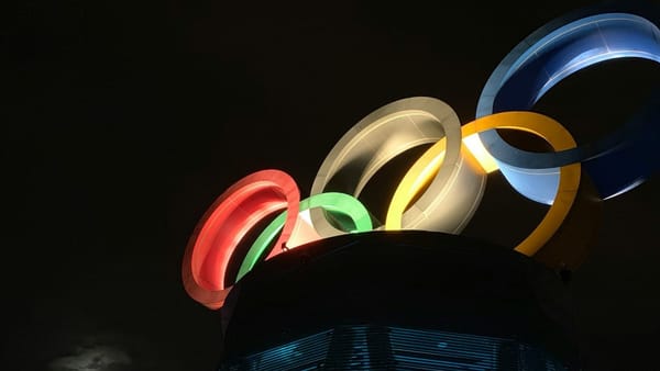Olympic Rings at night